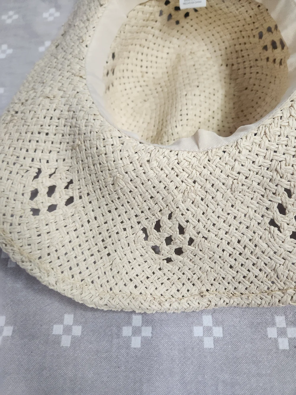 Merona wide-brim straw floppy sun hat weave floppy tan sun hat Nwt